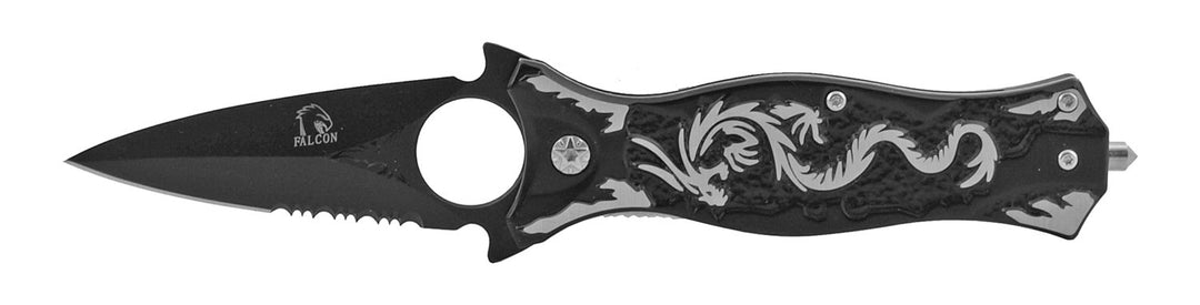 4.75" Stainless Steel Finger Grip Spear Point Knife