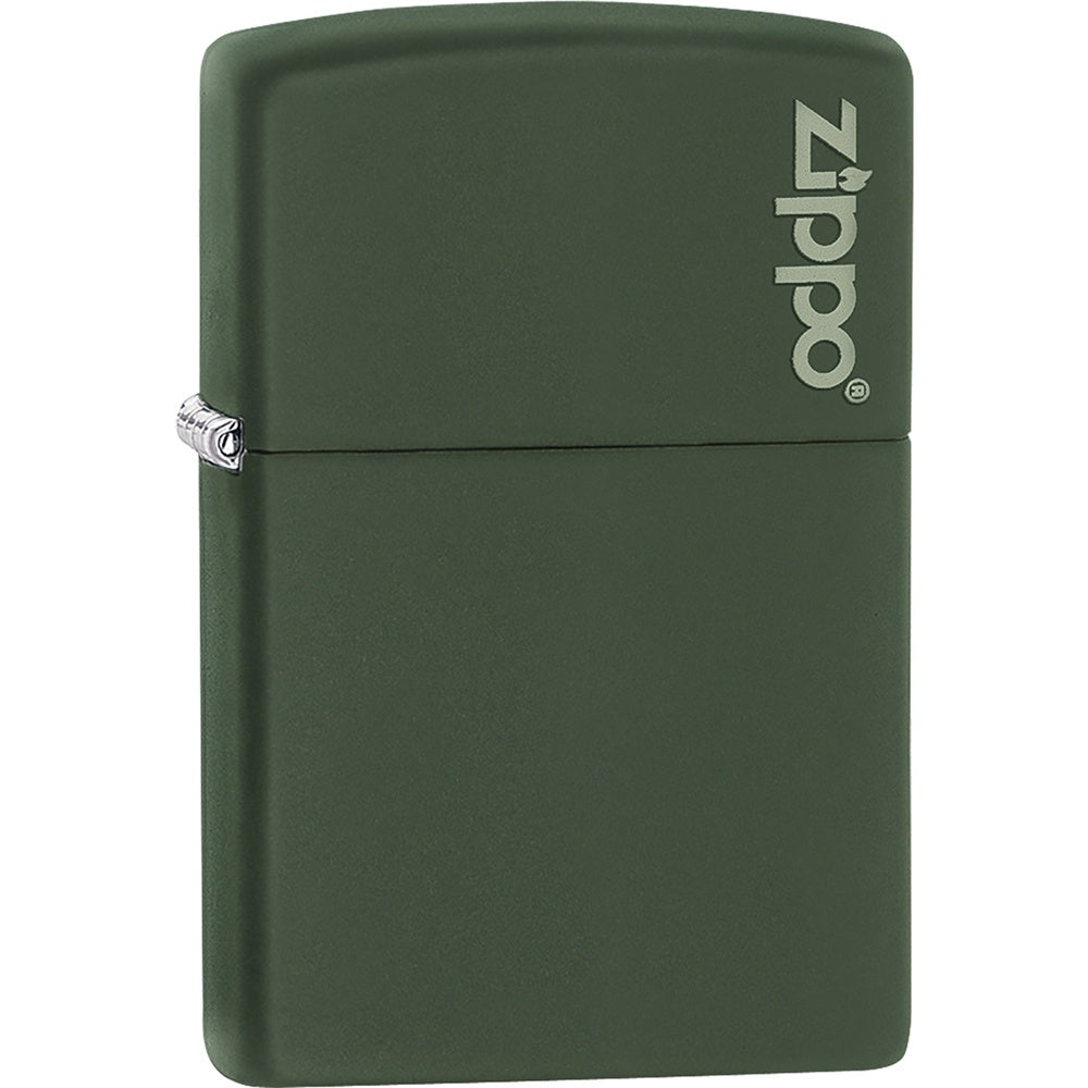 Green Matte Zippo Logo Lighter - 221ZL