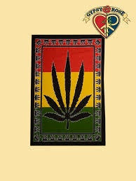Jamaican Red Printed Cotton Tapestry