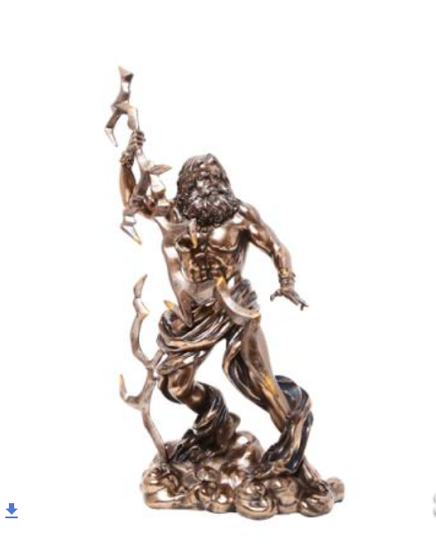 Pacific - Zeus Greek God Bronze Statue 8925