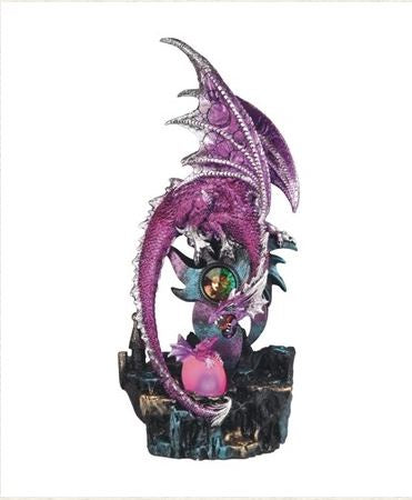 GSC - Pink Dragon w/Hatchling LED Statue