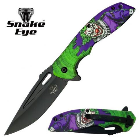 Snake Eye Tactical Spring Assist Knife - Clown