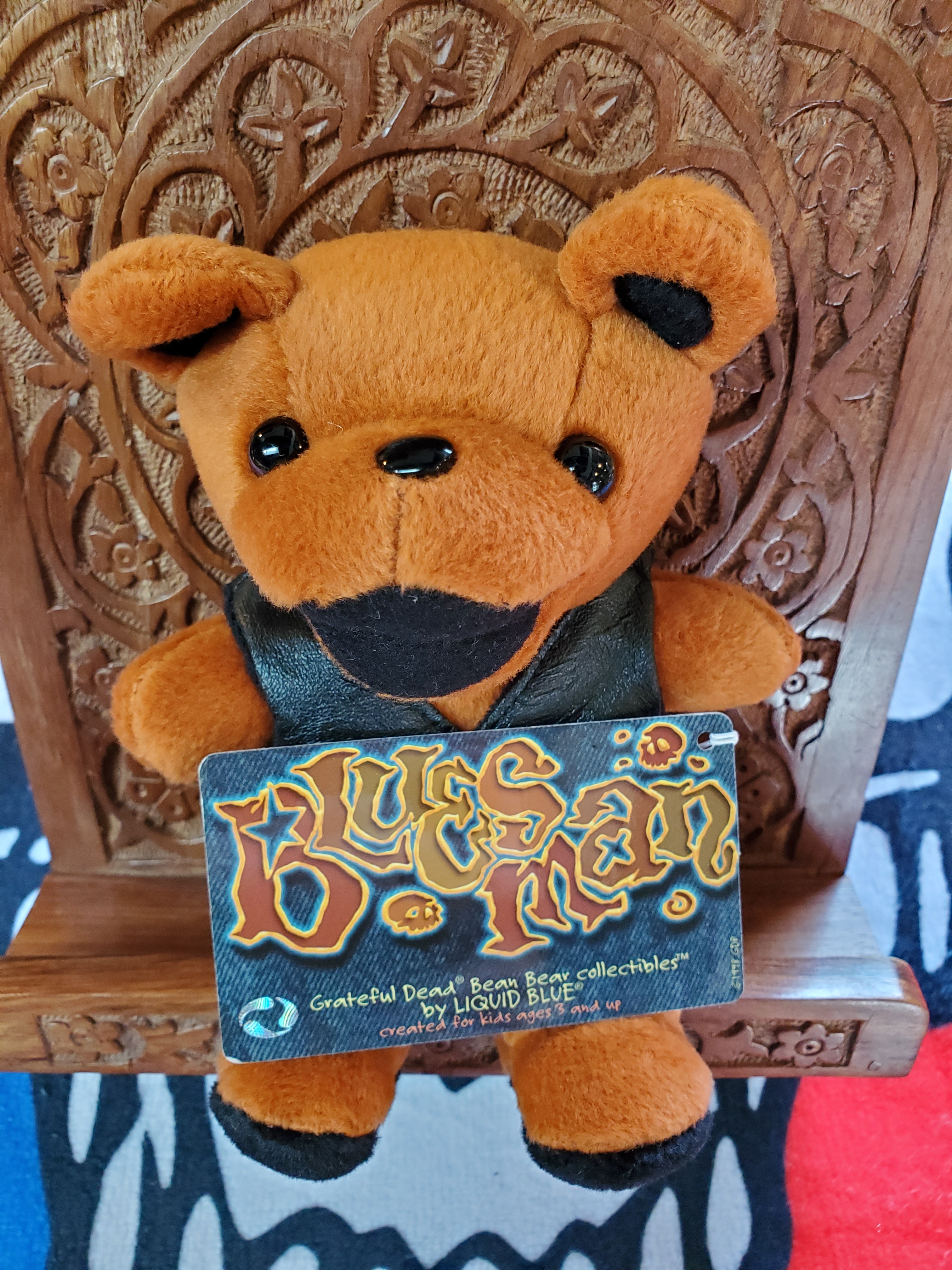 レアCandy man;Grateful dead bear GRATEFUL DEAD Candy Man LIQUID BLUE BEANIE BEAR Jerry Garcia