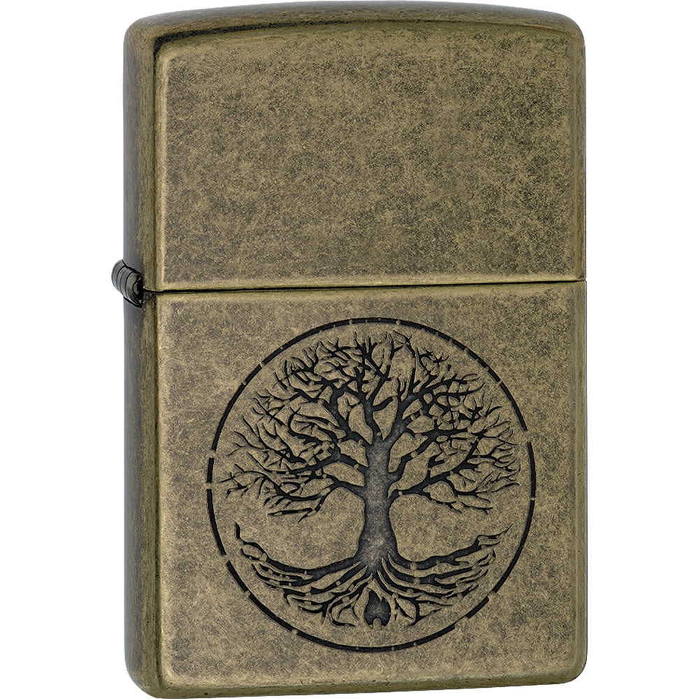 Antique Brass Tree of Life Zippo Lighter - 29149