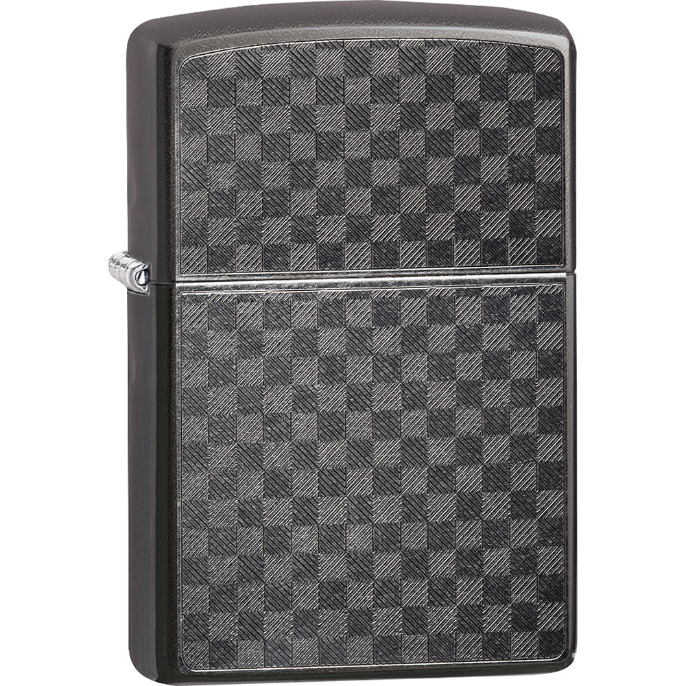 Black and Gray Checkered Zippo Lighter - 29823