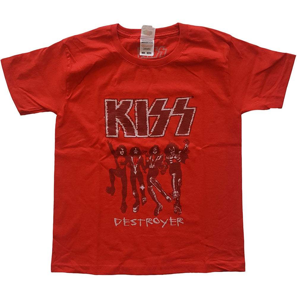 KISS Destroyer Sketch Boys Red T-Shirt