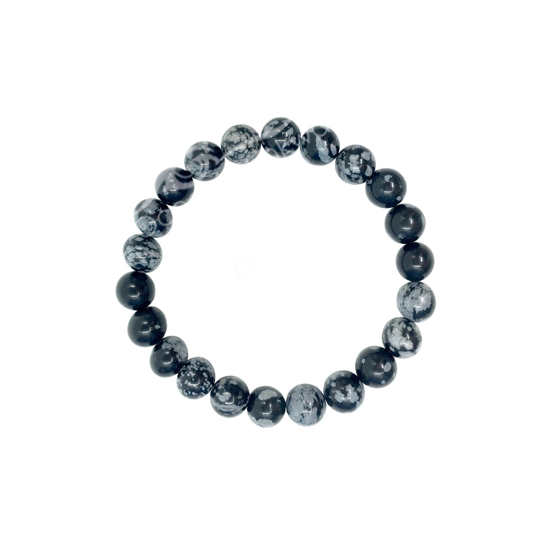 Oceanic - Snowflake Obsidian Beaded Bracelet