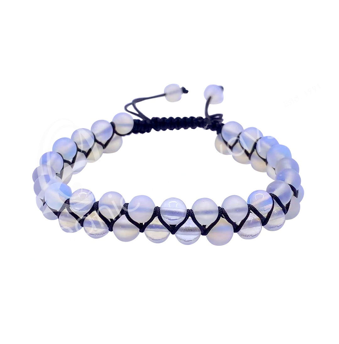 Oceanic - Opalite Double Row Adjustable Beaded Bracelet