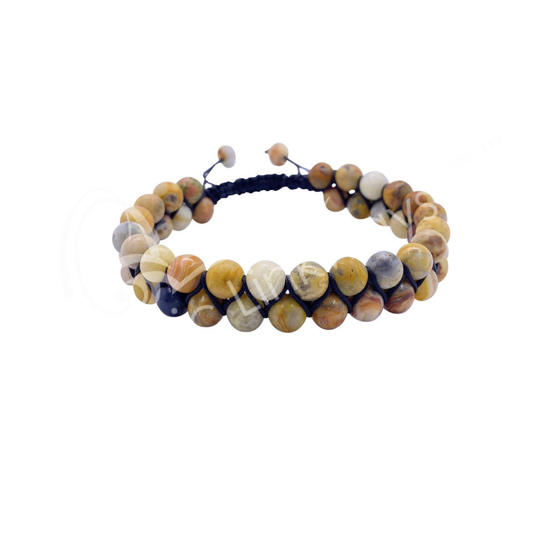 Oceanic - Crazy Lace Agate Dow Row Adjustable Bracelet