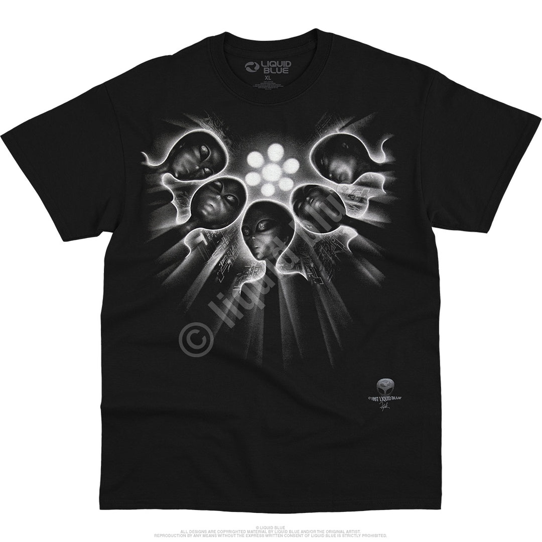 Liquid Blue - Alien Abduction Black T-Shirt
