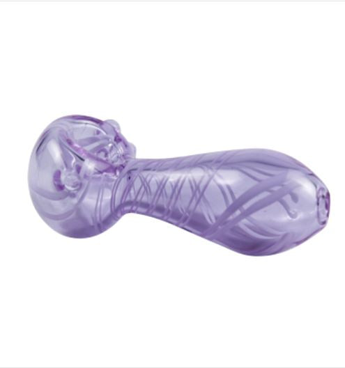 Skeye - 2.5" Pink & Purple Glass Spoon