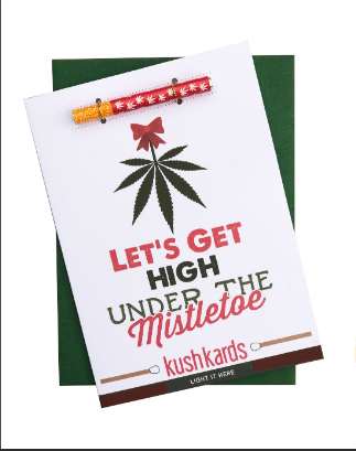 Kush Kards - Let's Get High Mistletoe Greeting Card