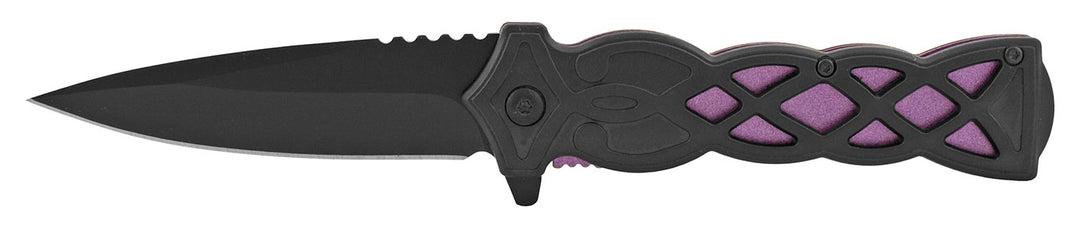 4.5" The Weave Spring Assisted Folding Pocket Knife - Purple