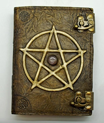 Pentagram Leather Embossed with Aged Handmade Paper