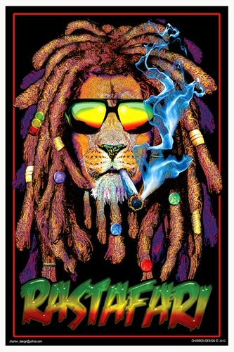 Rastafari Lion- Blacklight Poster 24x36- BL2C13