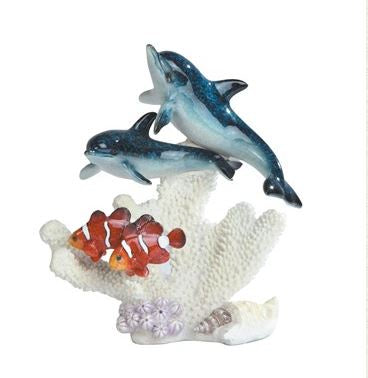 GSC - Blue Dolphin w/Clownfish on Coral Statue