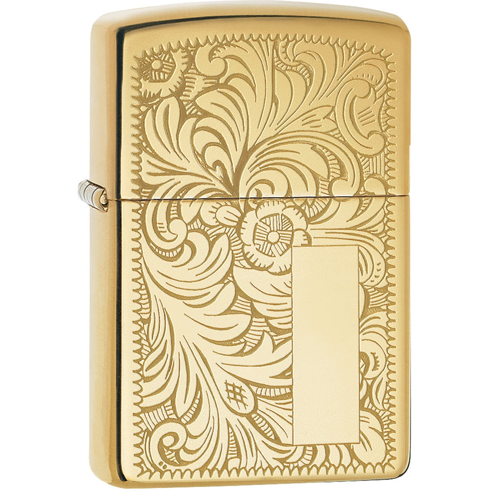 Brass Venetian Floral Design Zippo Lighter