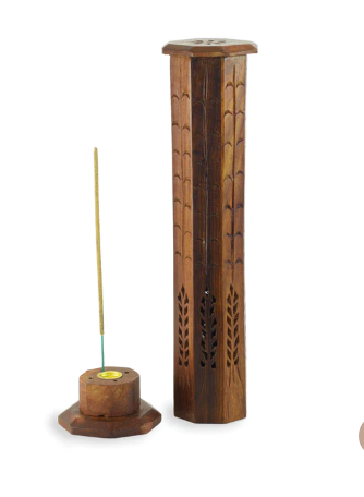 Wooden Octagonal Tower Incense Burner