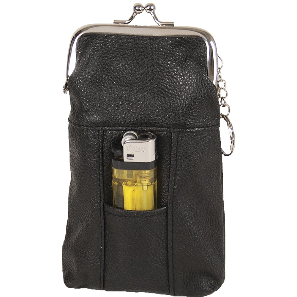 Cigarette & Lighter Leather Case Holder/Key Ring - 3639D