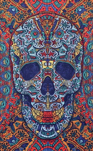3D Skull Tapestry