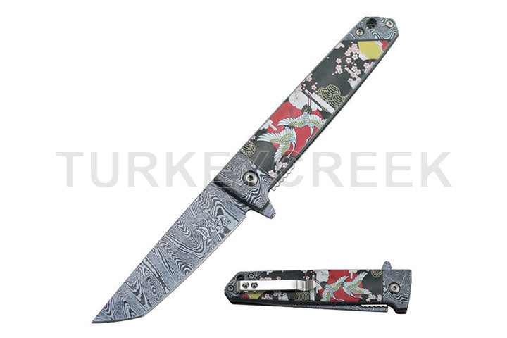 Dark Fantasy Blades Spring Assist knife Collection - Red