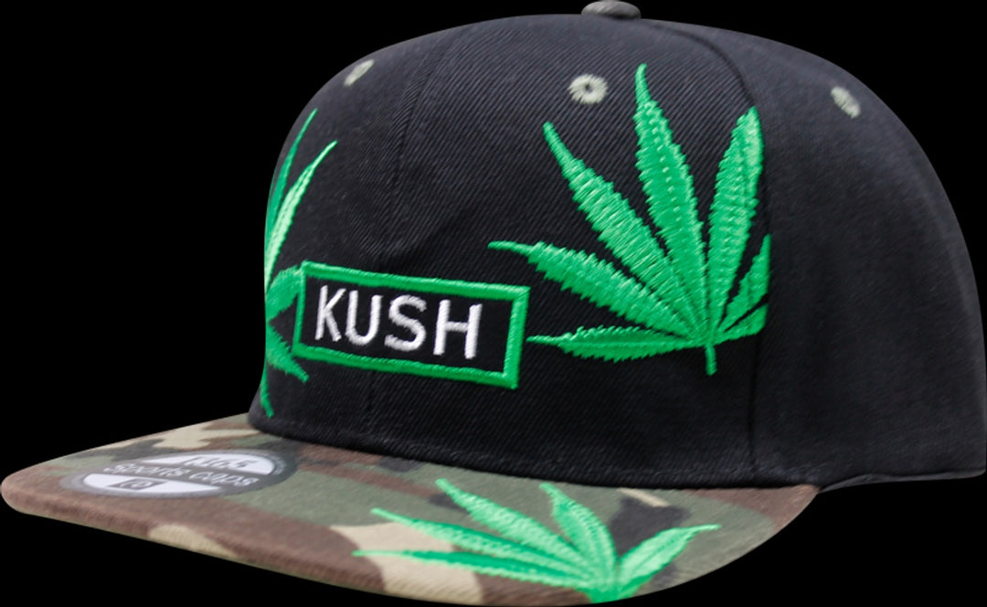 Kush Snapback Hat w/Camo Visor