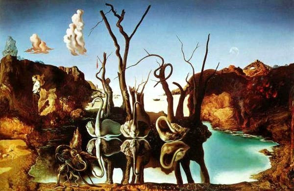 Salvador Dali - Swans Reflecting Elephants Poster-2B19