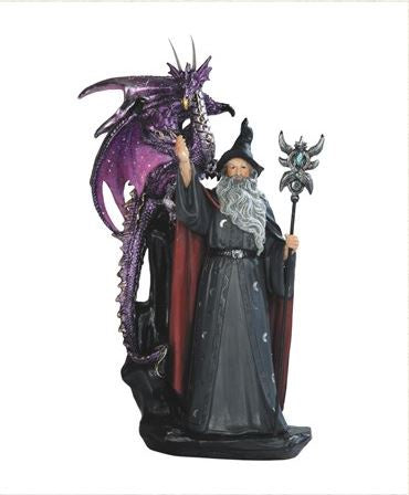 GSC - The Gray Wizard w/Staff & Purple Dragon Statue