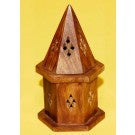 RExpo - Wood Cone Incense Burner w/ Storage 6"
