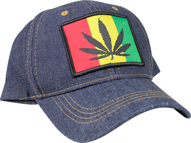 Rasta Leaf Denim Hat