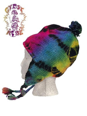 Tie Dye Fleece Lined Wool Flap Hat
