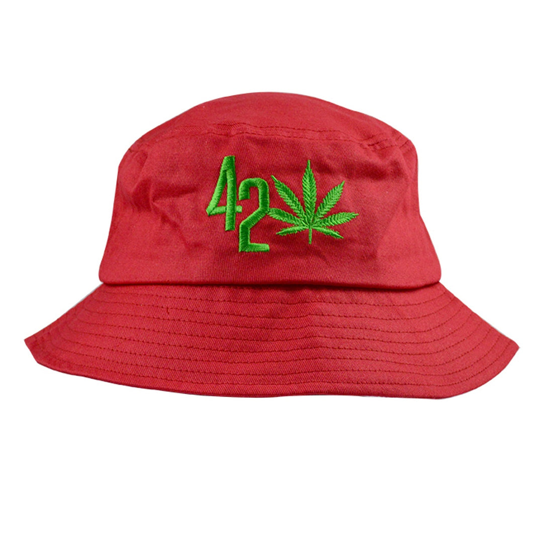 Red Bucket Hat w/42 Leaf Logo
