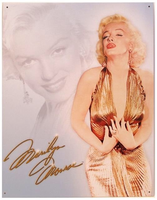 Marilyn Monroe Gold Dress Tin Sign