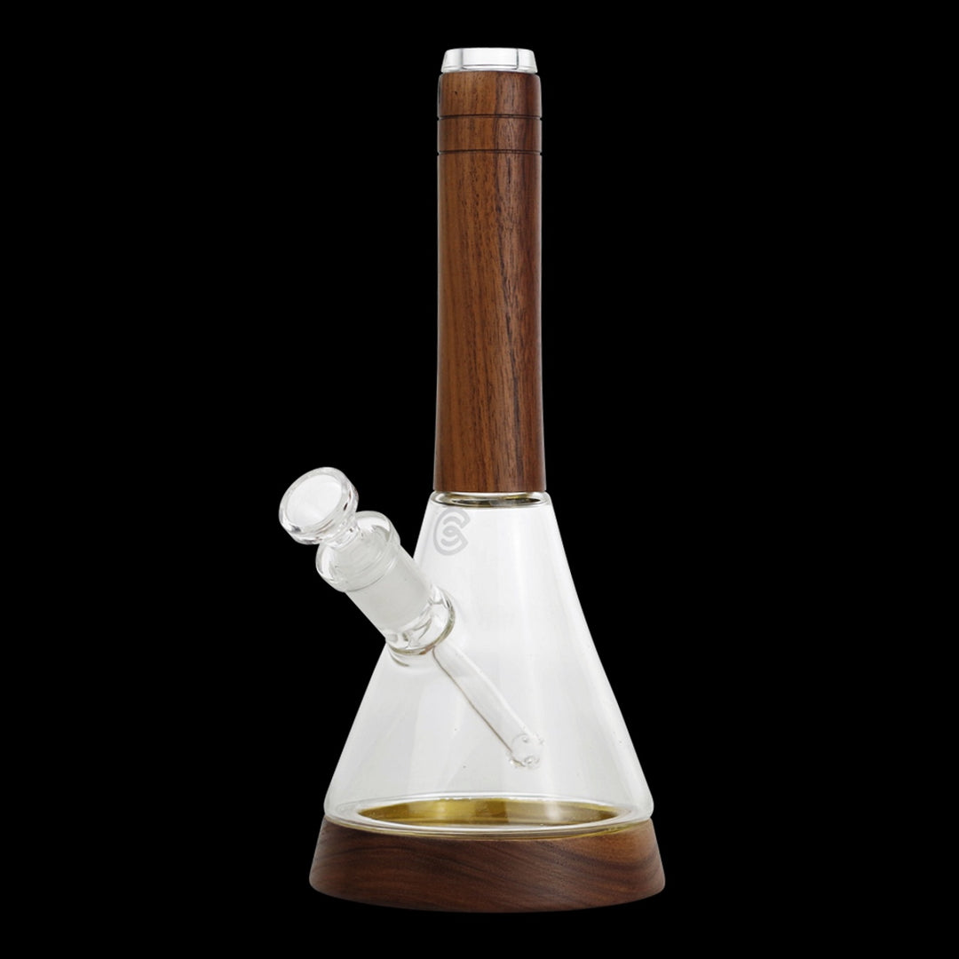 Connect Natural Wood Beaker Water Pipe - Walnut