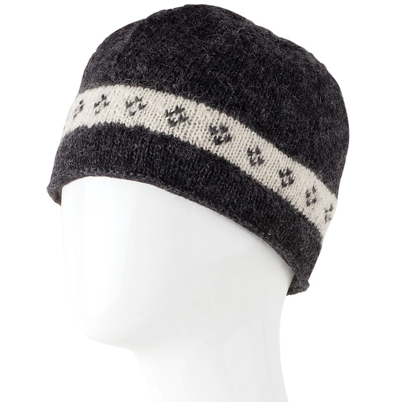 Knit Wool Hat w/Row of Swiss Dots - Assorted Colors