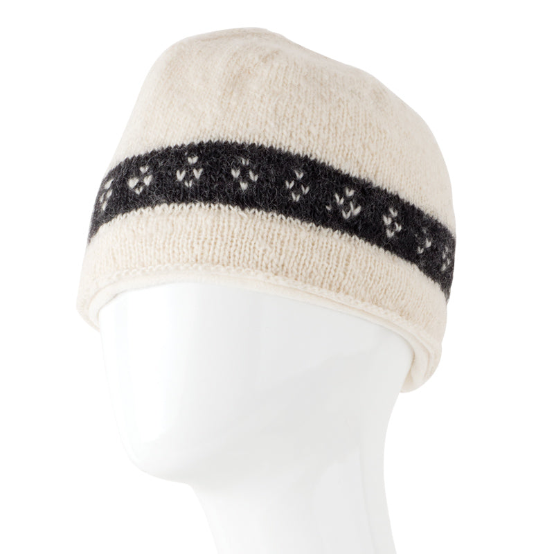 Knit Wool Hat w/Row of Swiss Dots - Assorted Colors