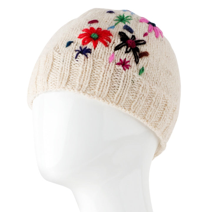 Wool Hat w/Flowers - Assorted Colors