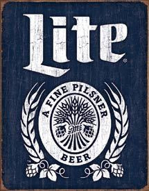 Miller Lite Bottle Logo Tin Sign