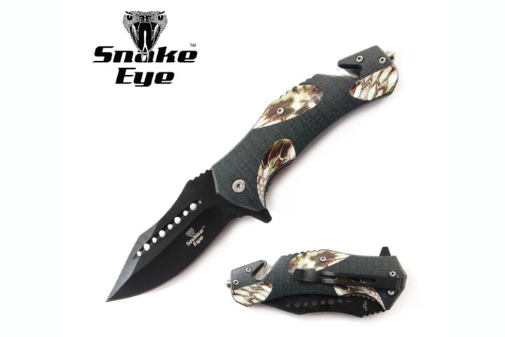 Snake Eye Tactical Spring Assist Knife - Snakeskin