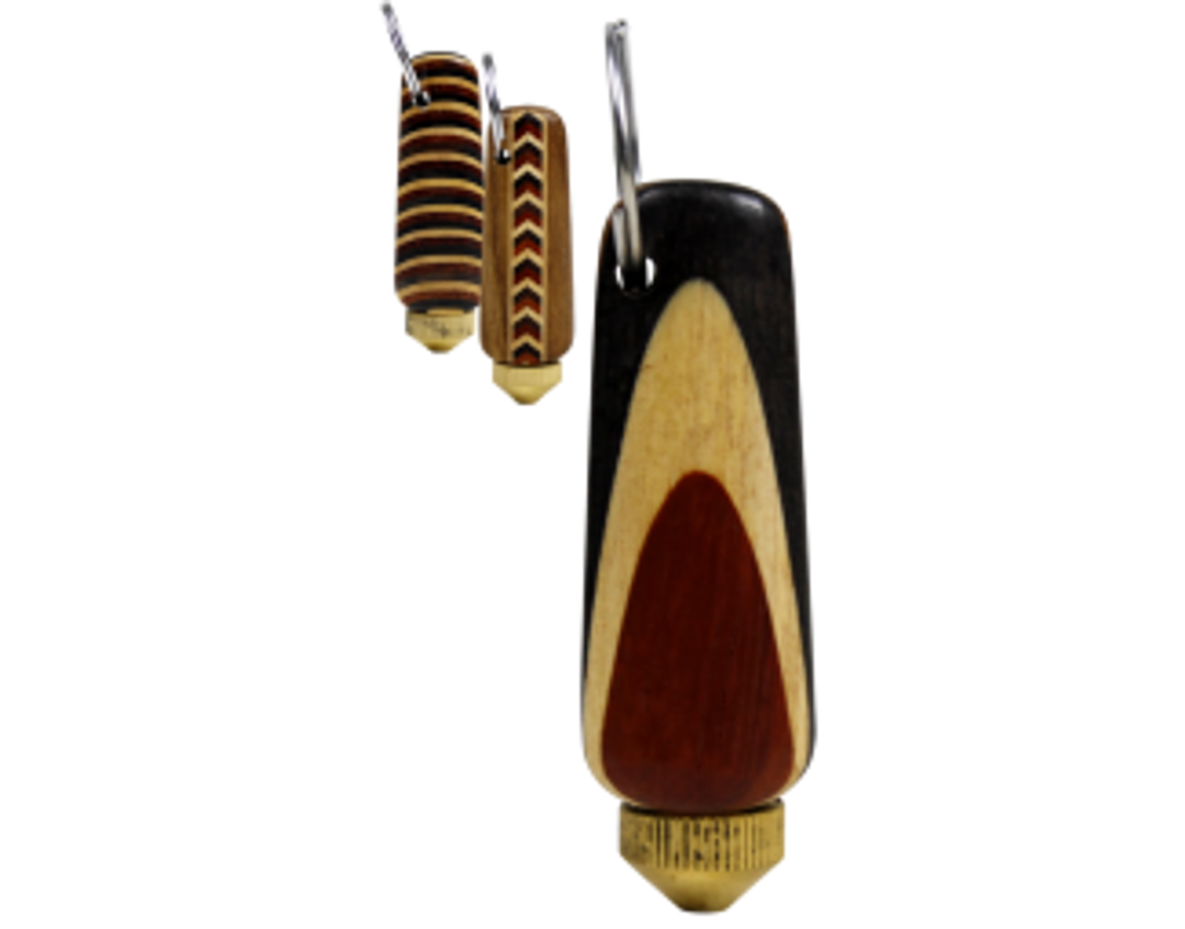 Wood/Metal Sneak A Toke Keychain