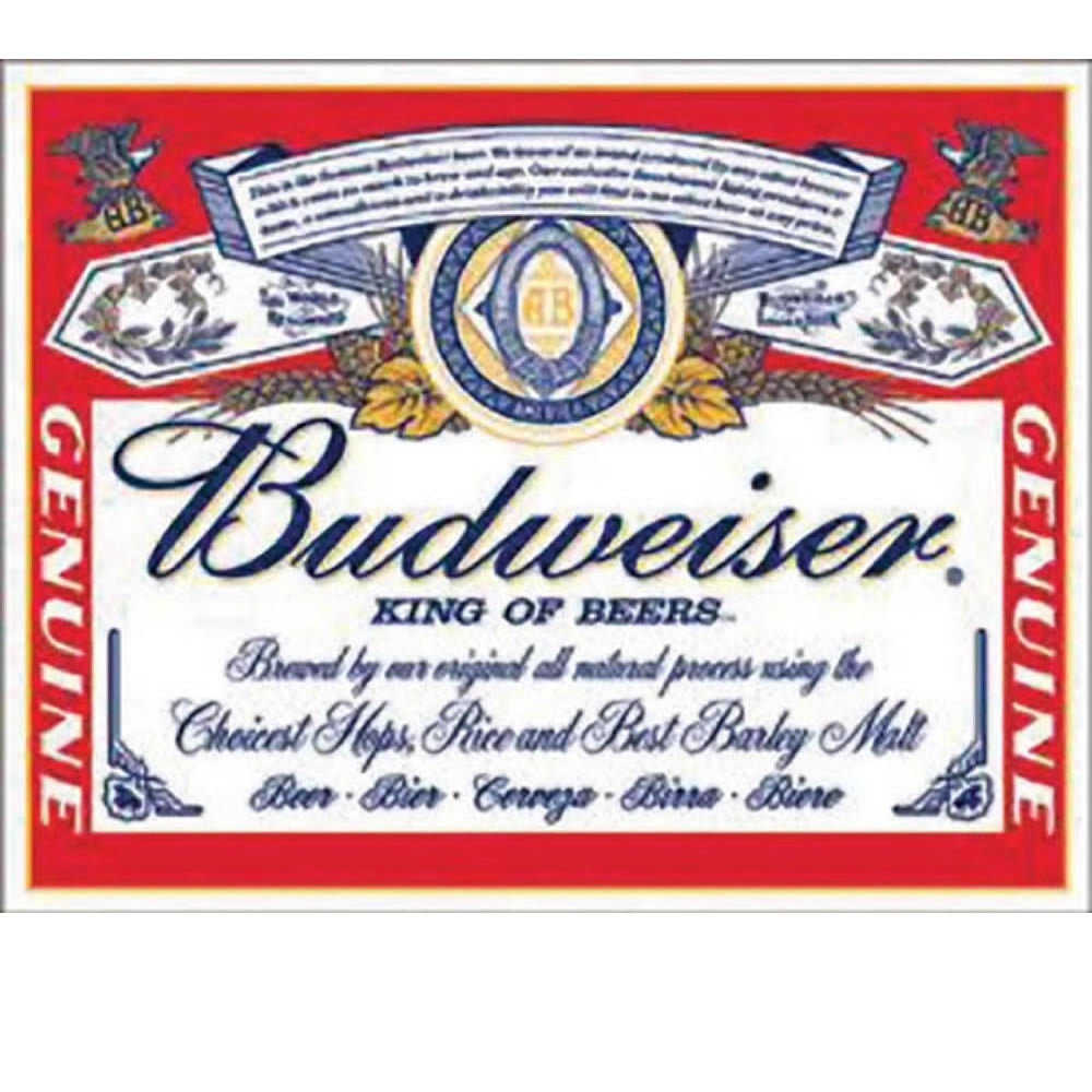Budweiser Label Tin Sign