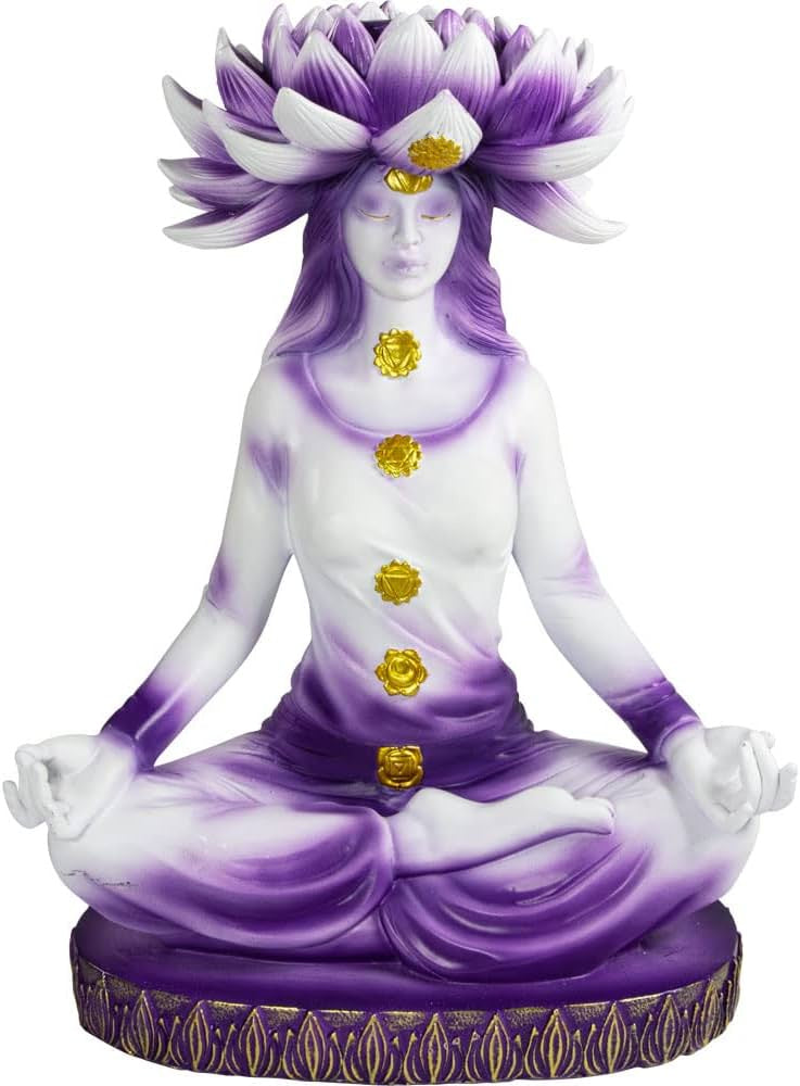 Polyresin Backflow Incense Burner - Lotus Chakra Goddess