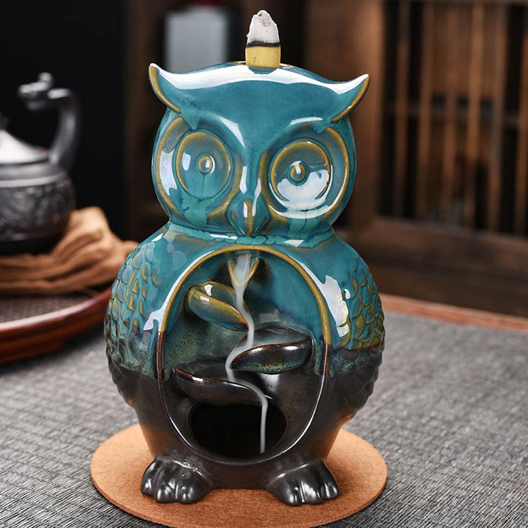Ceramic Backflow Incense Burner - Owl