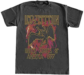 Led Zeppelin Black Flames T-Shirt- (RO)