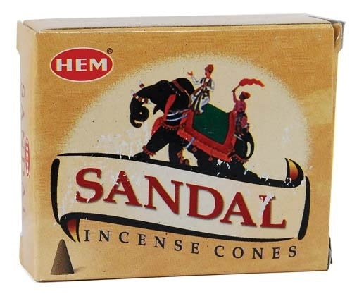 Hem Sandal Scented Incense Cones 10 Ct.