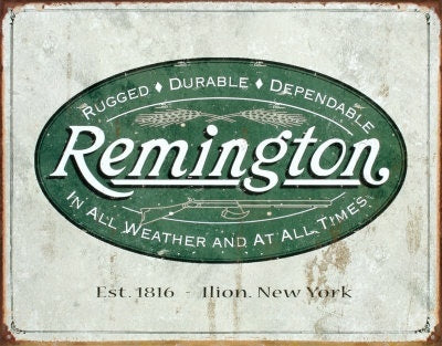 Remington Weathered Logo Tin Sign