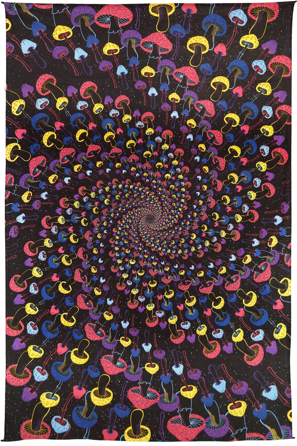 Sunshine Joy - 3D Glow Shroom Spiral Tapestry
