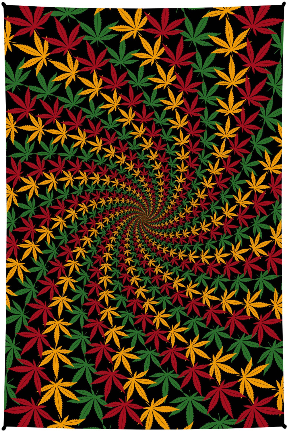 3D Rasta Leaf Spiral Tapestry 60x90