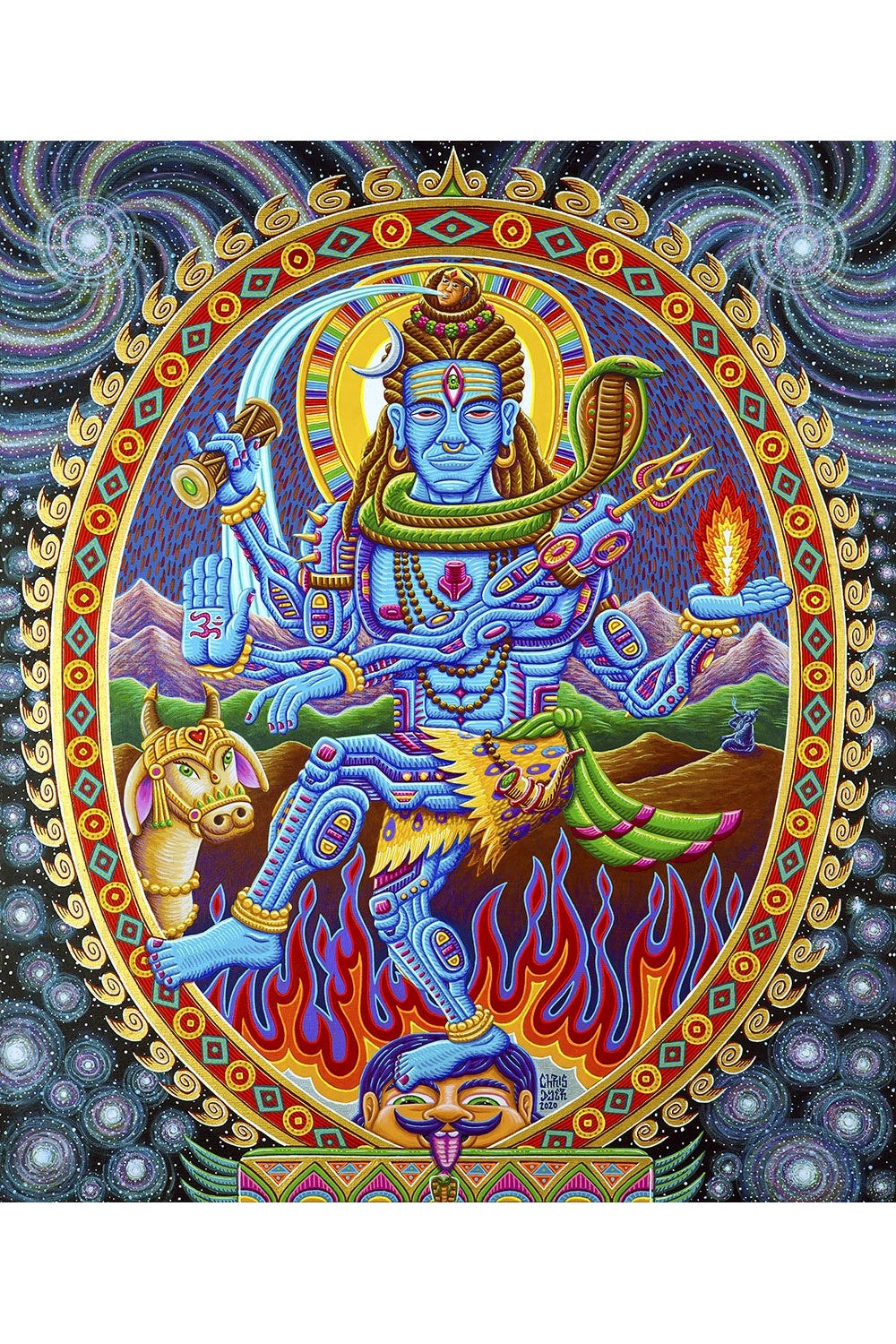 Natajaria Shiva Heady Art Print Tapestry 58x67