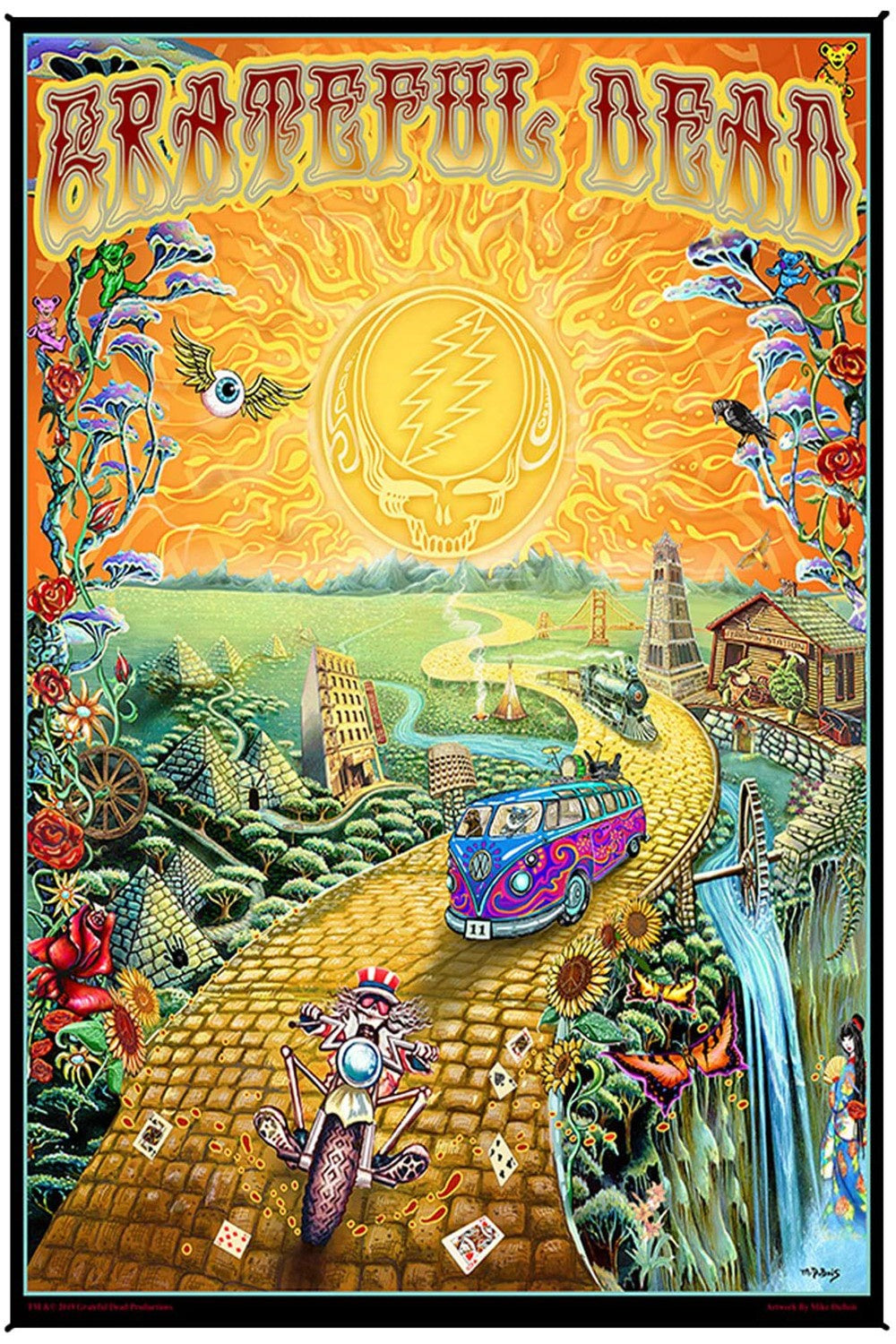 Sunshine Joy - Grateful Dead Golden Road Art Print Tapestry 53 x 85